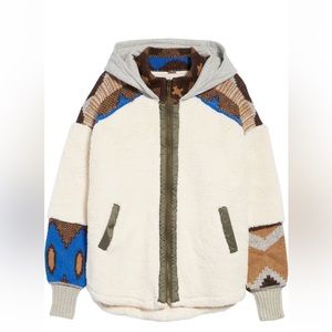 Worn once size large free people in the clouds hooded high pile sweater
